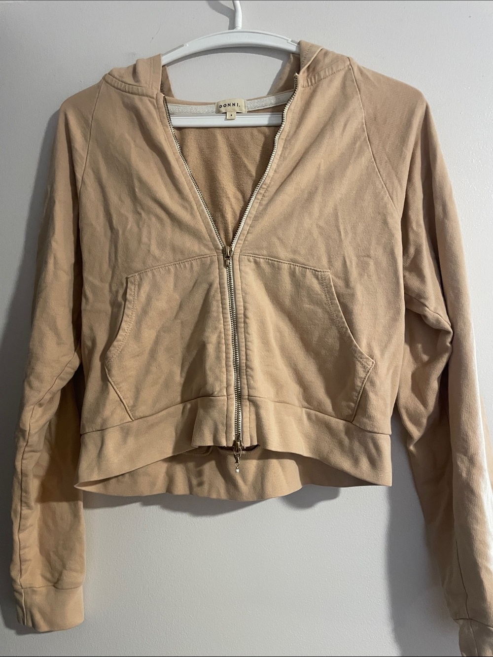 DONNI. Cropped Zip Hoodie